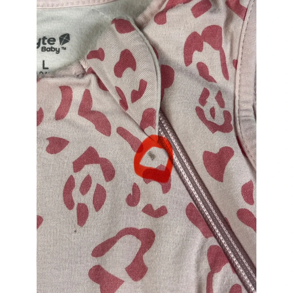 Kyte Baby Bamboo Sleep Bag 1.0 TOG Pink Leopard Heart Print Size Large J115